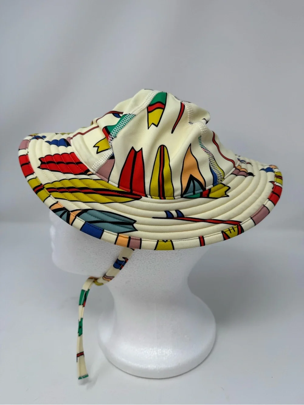 Hanna Andersson Surfs Up Toddler‎ Sun Hat Wide Brim Tie Strap XS